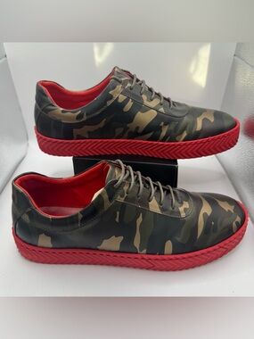 Marc Nolan Cody Camo Leather Sneakers Red Bottom Mens 10 Luxury Streetwear Rare